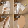 High heels women's summer new thick heel gentle bow pearl Mary Jane shallow mouth single shoes women