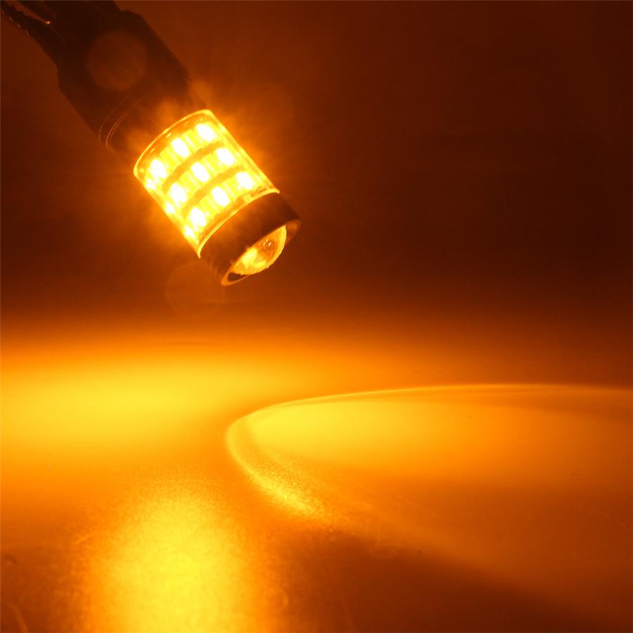 2pcs 1157 4014 White Amber Dual Color Switchback LED Turn Signal Lights 60SMD High Power Super Bright Replacement Bulbs