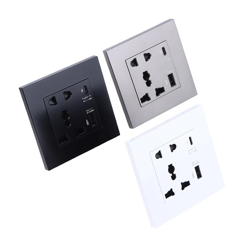 Type C Port Socket Power 4000Ma Usb Outlet Household Embedded Wall Power Usb Outlet Modern Electrical Wall Panel For Home Office