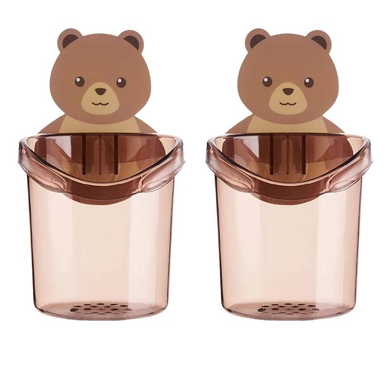 Home Bathroom Accessories Set Toothbrush Holder Toothpaste Storage Rack Wall Mount Toothbrush Cup Rack Toothbrush Stand Decor