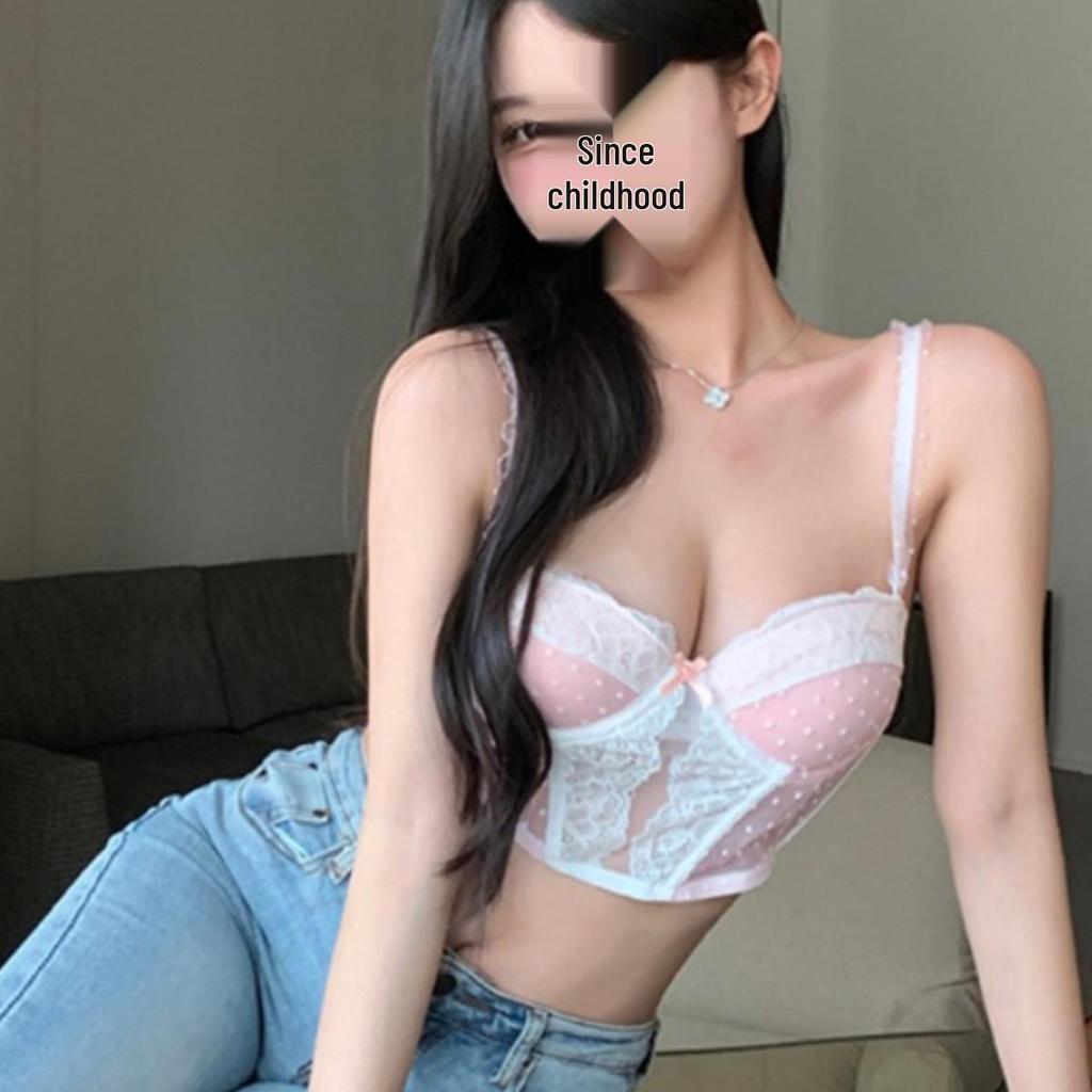 French Pure Desire Lace Camisole Corset Top for Women