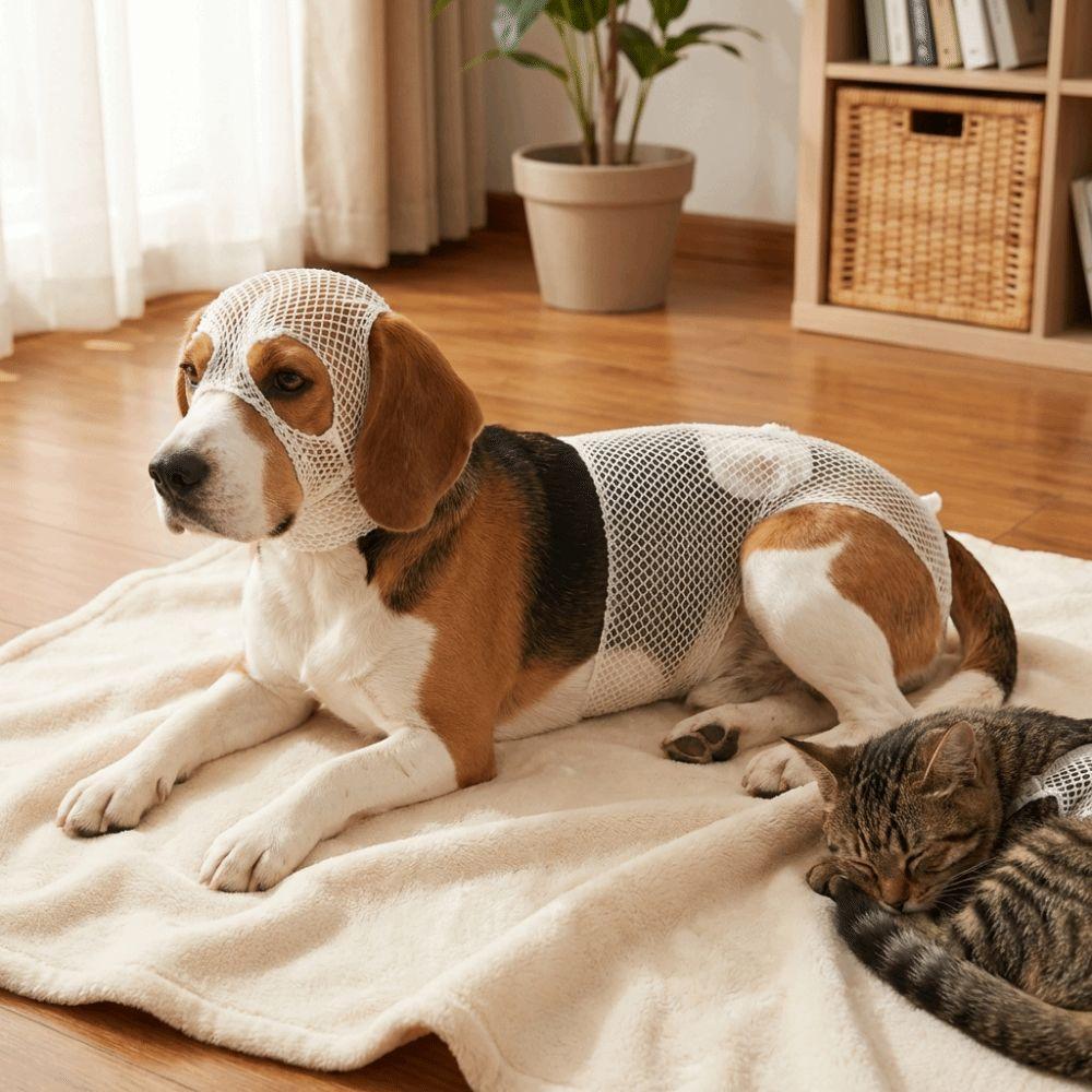 Elastický ochranný potah pro mazlíčky Prodyšná síťovaná návleková bandáž na koleno a tlapku pro mazlíčky Síťovaná bandáž pro kastrované mazlíčky