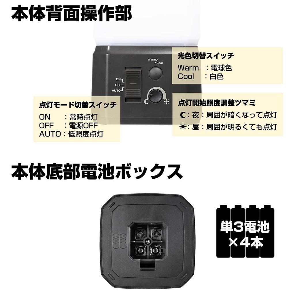 ELPA Hospitality Light (Square, Warm White, Battery-Powered) with Motion Sensor for Indoor Use (HLH-2204)