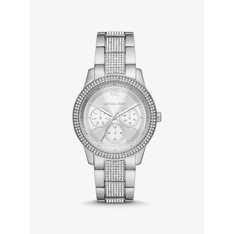

Большие серебристые часы Michael Kors Tibby с паве MK7294 серебряный