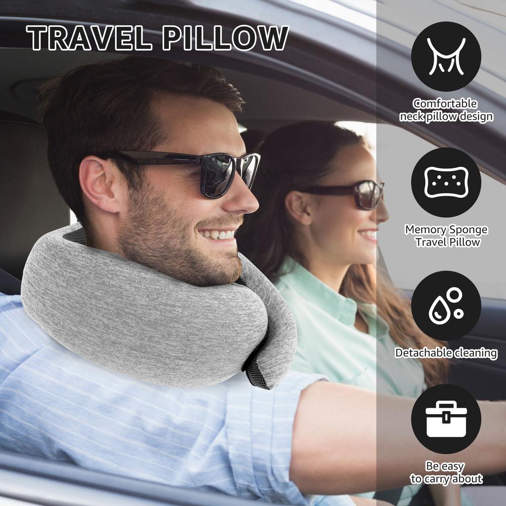 Travel Neck U-shaped Pillow Portable Airplane Soft Noon Break Sleep Pillows Neck Protection Support Memory Foam Snail Pillow