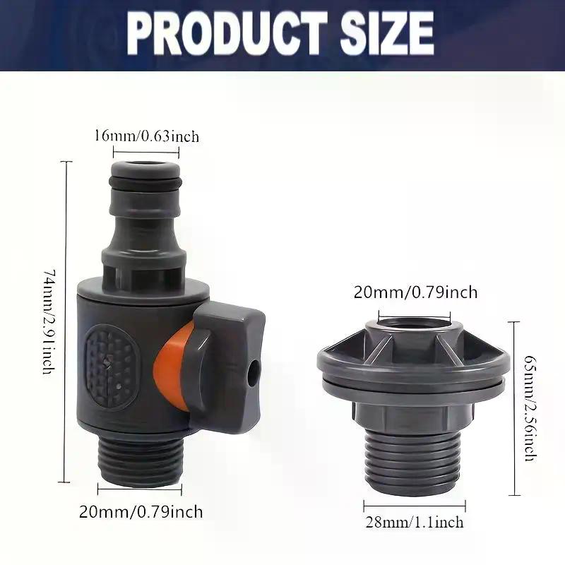 1/2 Inch PVC Spigot Rain Faucet Kit For Rain Barrels Aquariums Water Tanks Tubs Pools Garden Hose Fitting