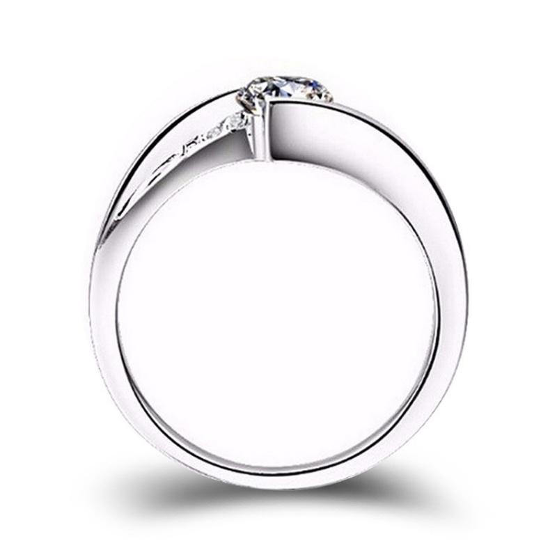 Vintage  Silver Plated Stainless Steel Rings For Women Cubic Zircon Ring Wedding Jewelry Accessories  Size 5-10