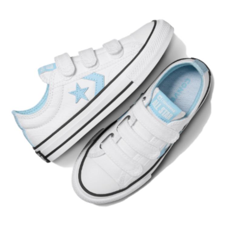 Converse Star Player 76 Easy On Durable Low Top Kids Skate Shoes Kids Sneaker White Blue A07410C