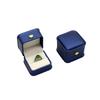 1Pcs Fashion Ring Jewelry Box 5.8x5.8x4.5cm Rose Gold/navy Blue/green /white Pu Crown Buckle Wedding Gift Jewelry Box