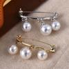 Pearl Fixed Strap Pendant Brooch, Safety Pin Design, Sweater Cardigan Clip Decoration Brooch