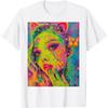 Vibrant Neon Girl Butterfly Graphic Tshirt Men Casual Oneck Print Short Sleeve Tee