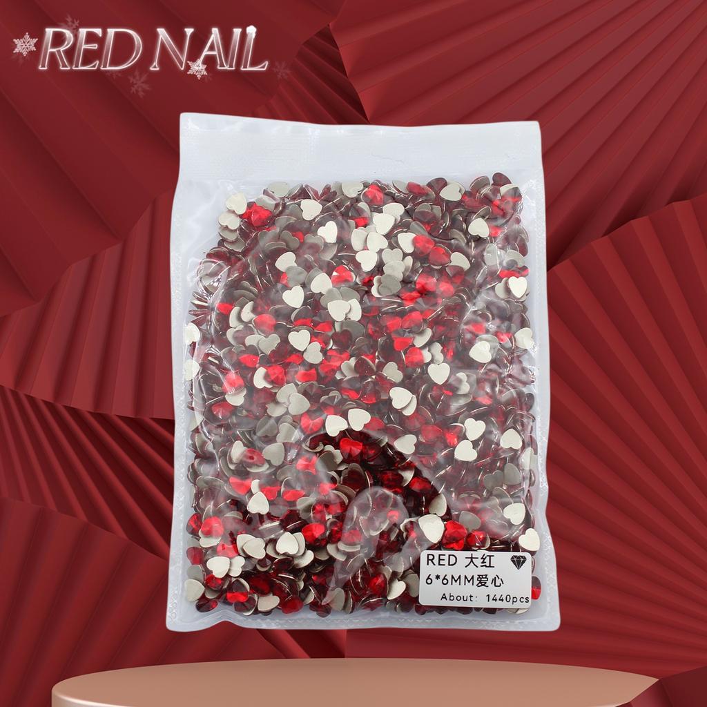 Pachet întreg de Crăciun de Anul Nou, mic, mare, roșu, fund plat, formă specială, diamant, artă pentru unghii, ornament pentru unghii, diamant roșu în formă specială