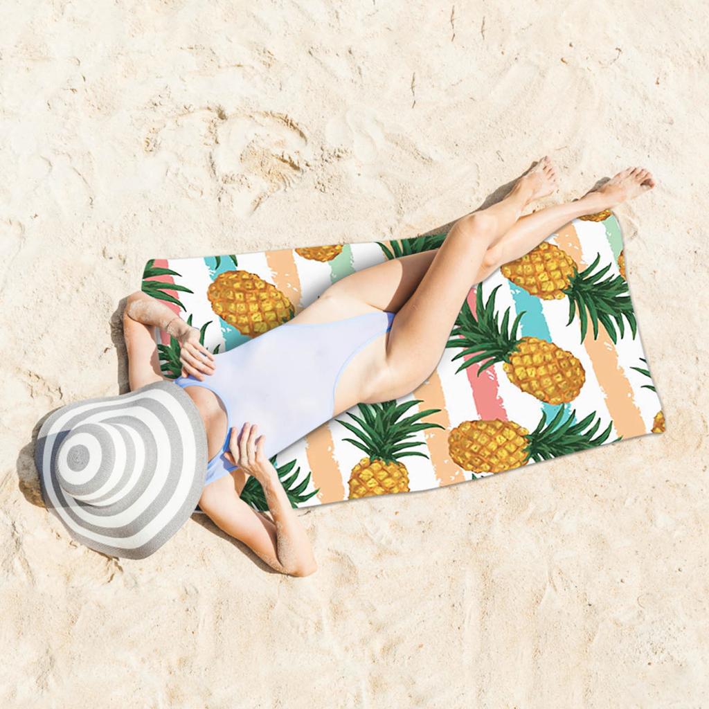 Mikrofaser-Strandtuch, übergroßes, super saugfähiges Badetuch für Damen und Kinder