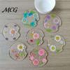 Reusable Car Coaster Coaster, Durable Resin Flower Drink Mirror Polished Unique Natural Coffee Cup Holder, for Interior Accessories Heat Resistant