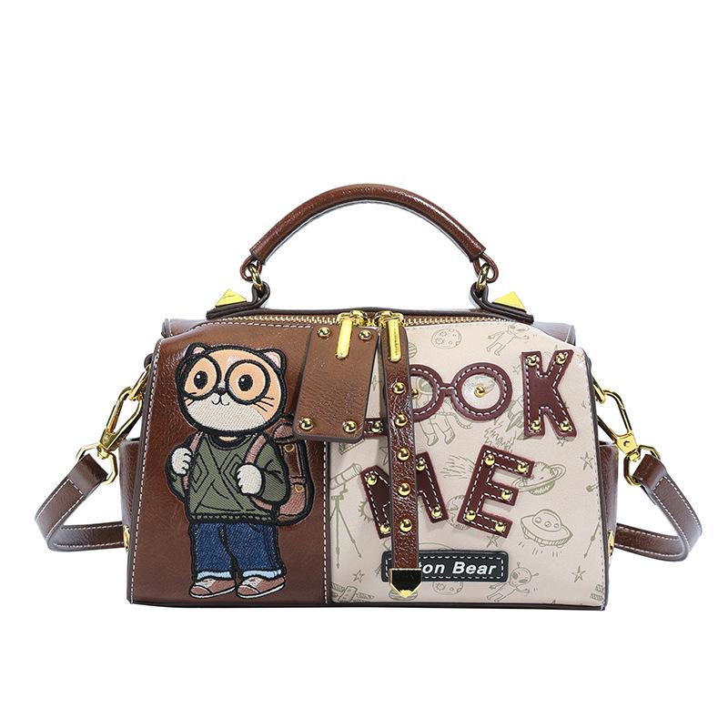 Nuova Borsa Piccola Personalizzata e alla Moda con Grande Capacità, Lusso Leggero, Carina e Divertente Borsa a Tracolla Cartone Animato