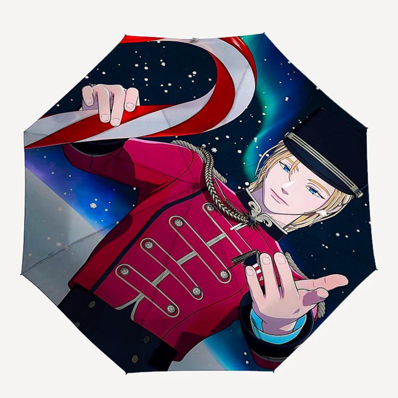 1pc Outdoor Umbrella with Anime Character Design - Automatic Opening/Closing, Portable 3-Fold Design, 8-Rib Iron Frame - Perfect for Fans, Travel