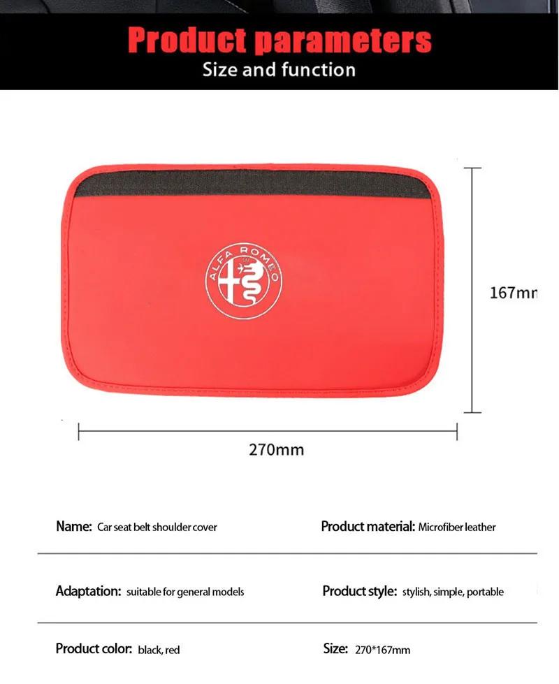 Car Seat Belt Shoulder Pads Interior Accessories for Alfa Romeo Emblem 156 159 Mito Giulia GT Brera Spider Giulietta 147gt 166