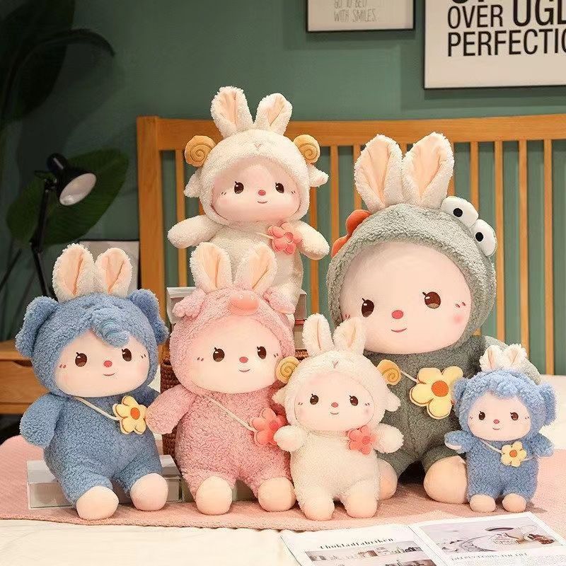 Cute Bunny Plush Toy Girl Sleeping Doll Pillow Valentine's Day Gift