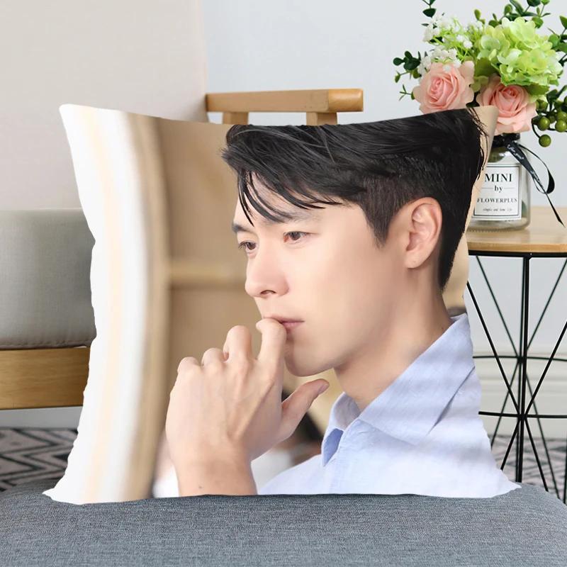 45x45cm Crash Landing On You Hyun Bin Pillowcase Bedroom Home Decorative Pillow Cover Square Zipper Pillow Cases Satin Fabric