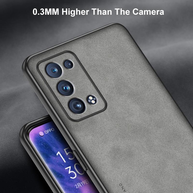 Luxury PU Leather Case For OPPO Reno 8 7 4G 6 Pro Plus 7Z 5G Cover Matte Silicone Phone Case For OPPO Find X5 Pro X5 Lite