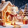 Künstlicher Strass Ziegen Hängeornament 2D Flacher Ziegen Taschenanhänger Weihnachtsbaumschmuck