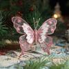 3pcs/set Large Christmas Glitter Butterfly Ornament With Clip Butterfly Xmas Decor Christmas Tree Decor Gold Powder