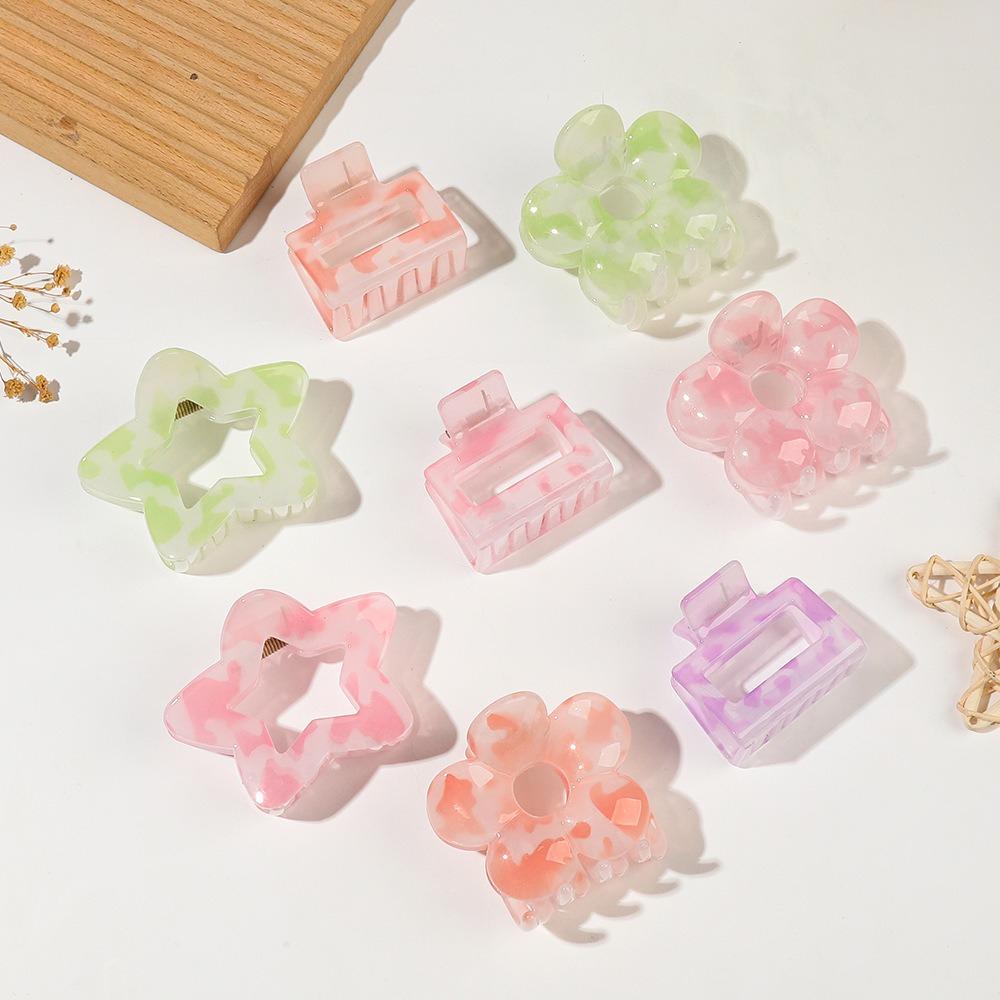 High-end Smudge Small Hairpin Female High Ponytail Plate Hair Clip Flower Square Grab Clip Hair Accessories