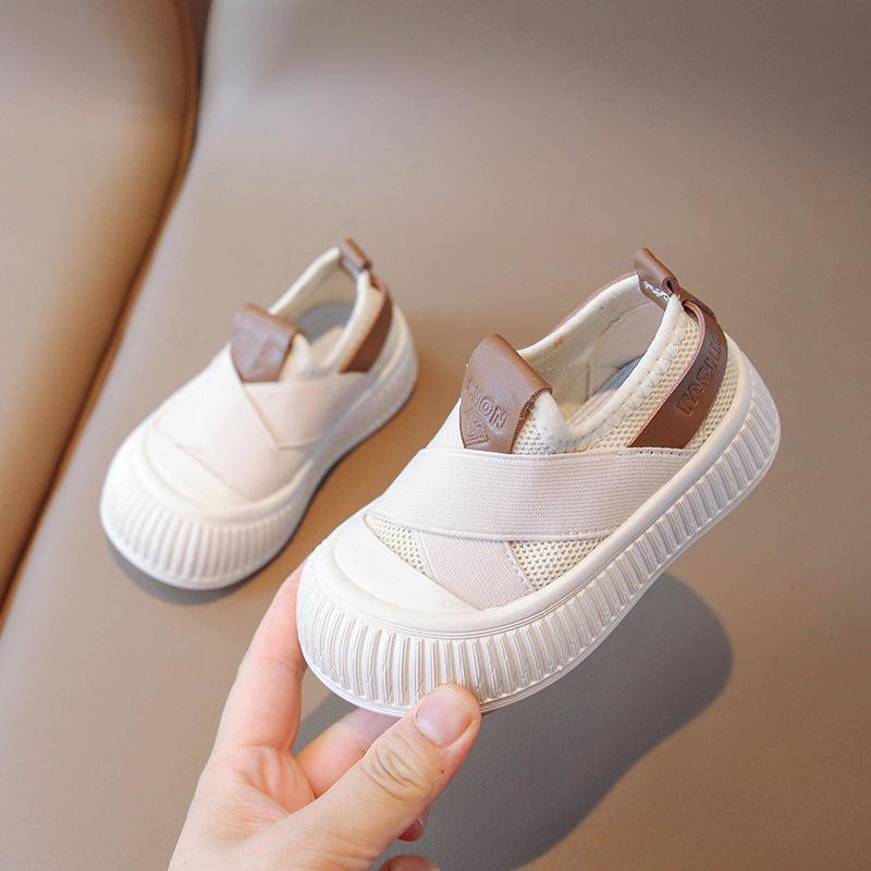 Girls' canvas shoes 2025 spring and autumn new non-slip children's soft-soled kindergarten shoes casual baby girl board shoes
