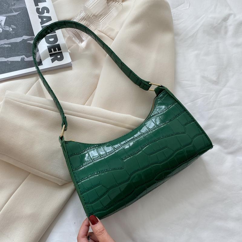 Retro Alligator Pattern Female Small Handbags and Purse Armpit Shoulder Bags High Quality PU Leather Ladies Clutch Totes Bag