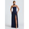 Women's Tube Top Solid Color Split Dress Fashionable and Sexy Halter High Split Dress