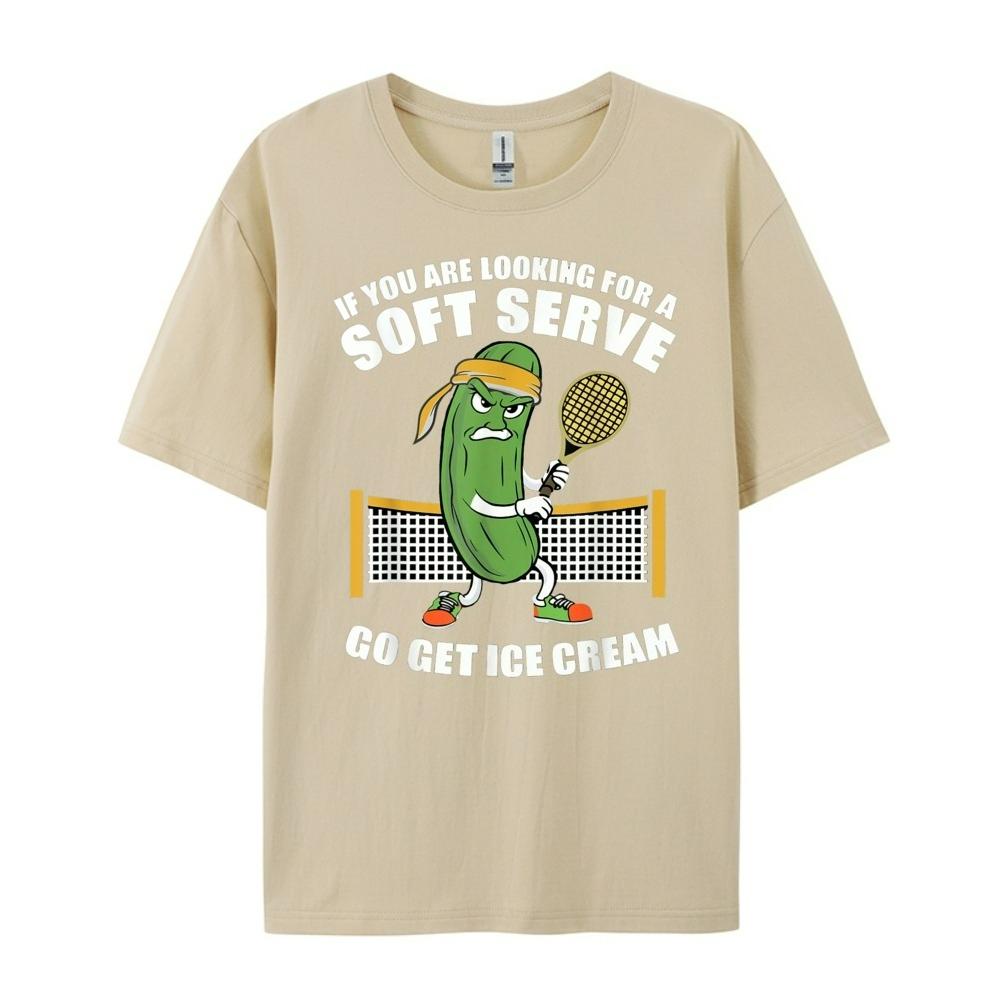 2025 Fun Pickle Ball Play Pickle Tennis Soft Serve Ice Cream Graphic Print T-Shirt T-Shirt Men Women Memorial Day Streets