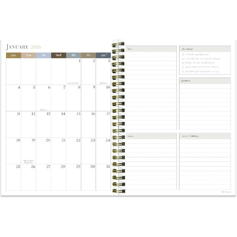TF Publishing July 2025 - June 2026 Simply French Blue Medium Weekly Monthly Planner - 12 Month Academic Planner 2025-2026 with Durable Cover, Thick
