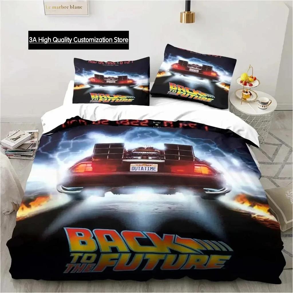 Návrat do budoucnosti Klasický film Retro povlečení Postel Třídílná sada Jednolůžko Dvojlůžko Velikost Queen King Povlak na přikrývku Dárek pro chlapce