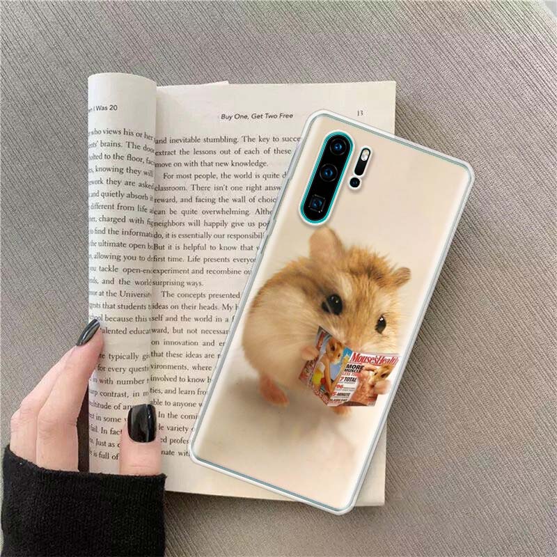 

Cute Lovely Pet Hamster Phone Case For Huawei P50 Pro P10 P20 P30 P40 Lite Cover Mate 40 30 20 10 Lite Capa Shell Huawei P20