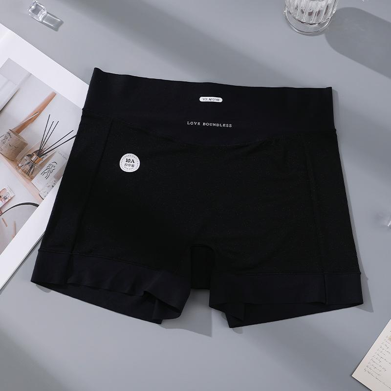 

Дышащее нижнее белье женское с высокой талией, утягивающее живот и бедра, защитные брюки большого размера, трусы-боксеры с короткими штанинами 3XL чёрный