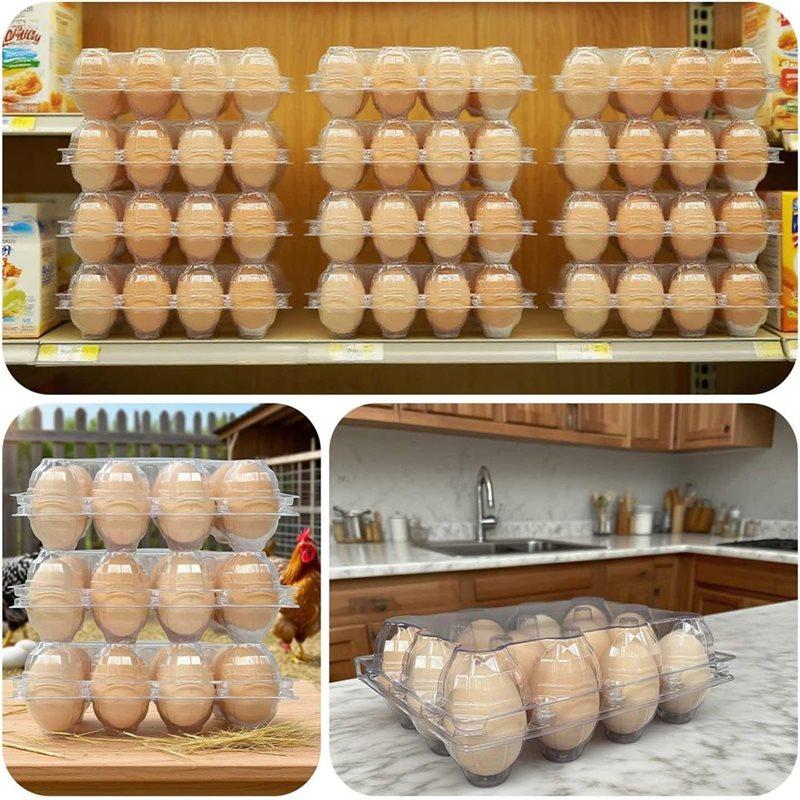 Plastic Egg Cartons 15-Count In 50-Pack-Egg Container For Holding Chicken Eggs-Suitable For Farms, Markets And Families