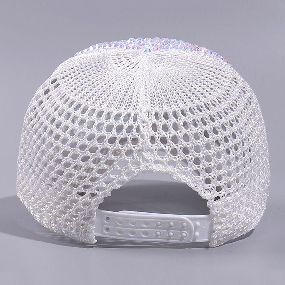 Lightweight Woman Shiny Cap Breathable Rhinestone Visor Hats  Outdoor Sports