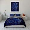 Blue Lion In Starry Sky Bedding Set For Kids Luxury Gift 3Pcs Digital Print Comforter Set Soft Comfortable Breathable