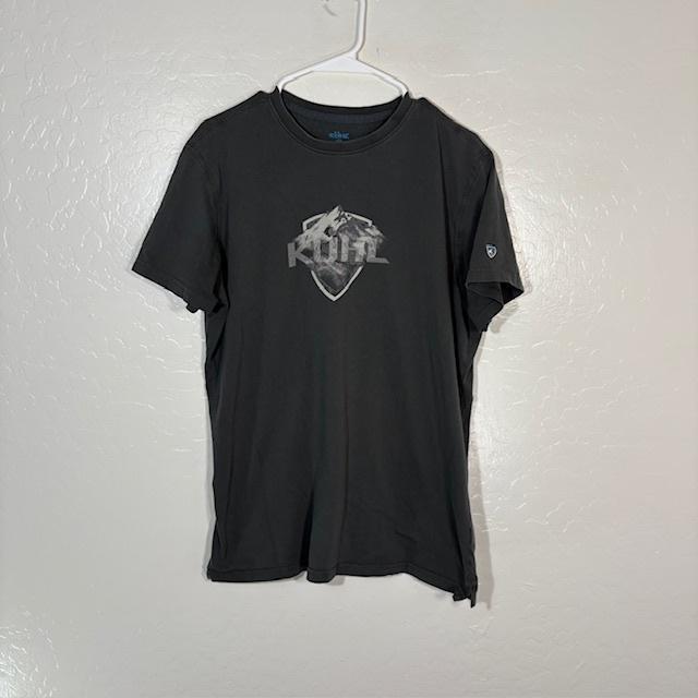 Kuhl Shirt Mens Medium Gray Wildfire Organic Cotton Graphic Logo Tee Outdoors S