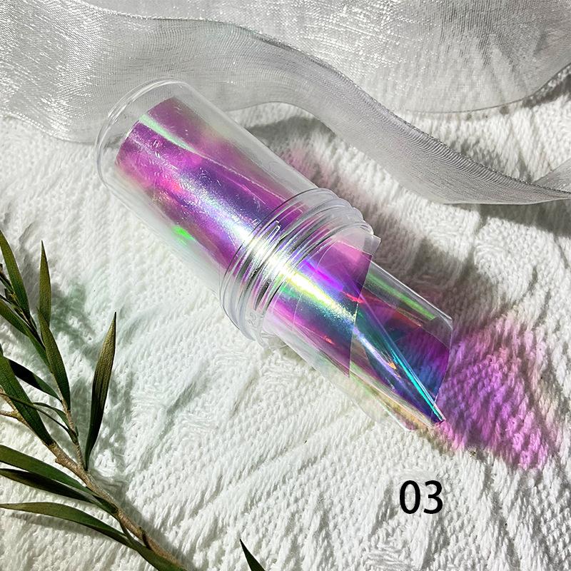 1 рулон фольги для ногтей переводные наклейки Aurora Laser Переводные картинки для ногтей Обертывания Блестящий лак для маникюра Украшения