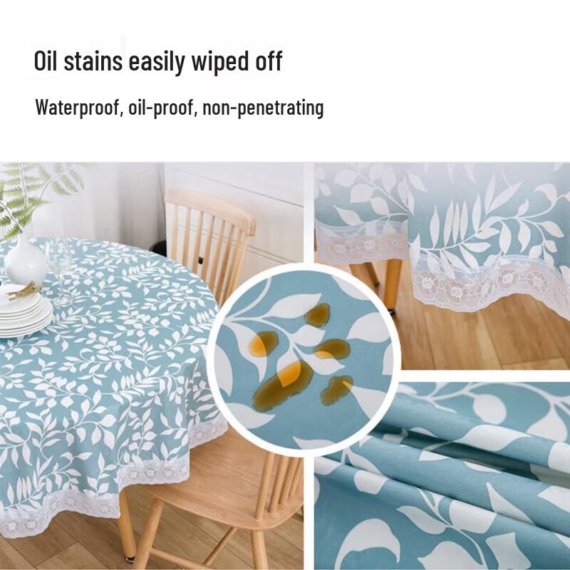 

Guraide Thickened PVC Round Tablecloth with Non-Woven Backing