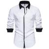 Casual Long-sleeved Shirt Men's Contrasting Placket Lapel Long-sleeved Shirt Bottom Men's Shirt