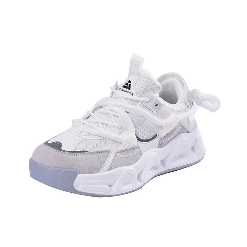 

Новинка 2024 года, мужская и женская спортивная обувь, модные сетчатые дышащие спортивные повседневные баскетбольные кроссовки 44 белый