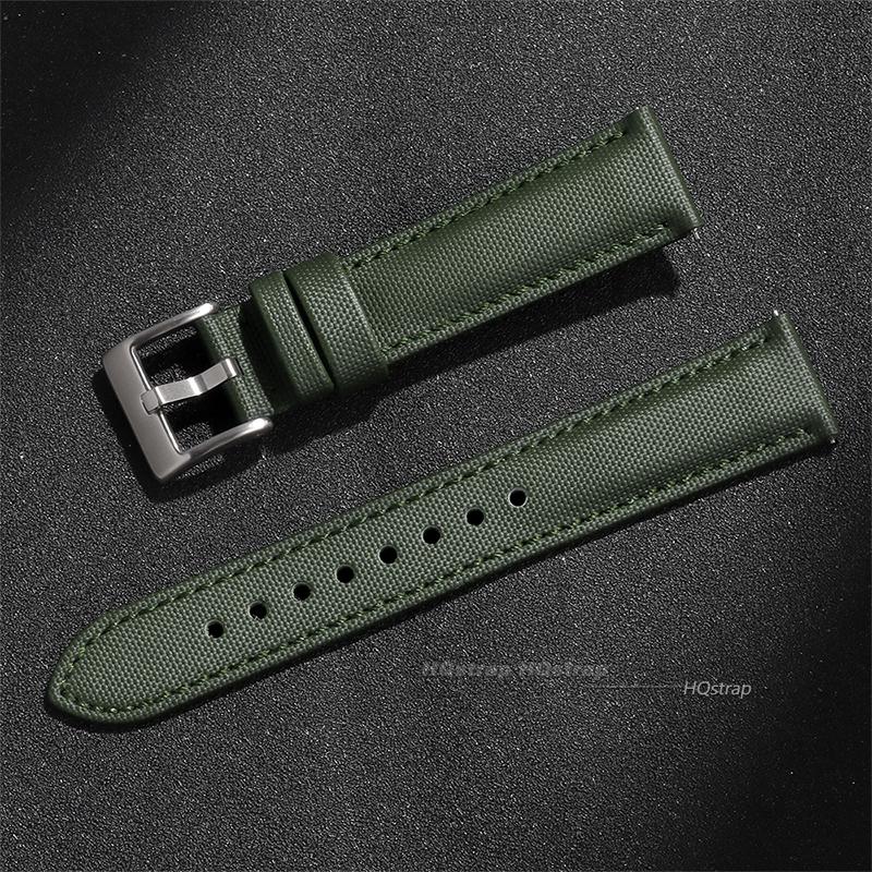 Sailcloth Nylon Leather Watchbands Quick Release Bracelet Replace Wristwatch Straps 20mm 22mm Accessories Men Women Watchband