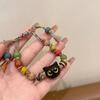 1 Cute Big Eyed Black Cat Pendant Bead Bracelet with Colorful Beads, a Holiday Gift for Ladies