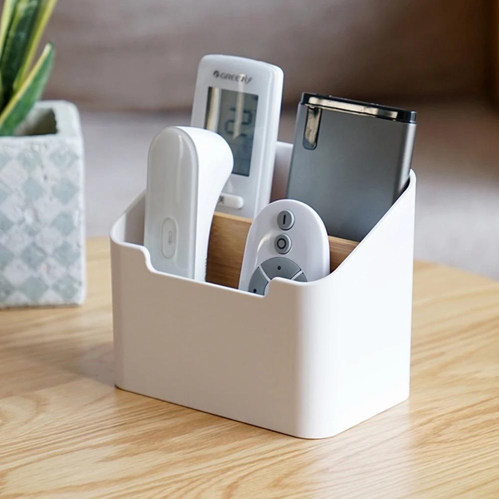 Remote Control Organizer TV Remote Control Holder for Table Multipurpose Desktop Storage Box Bedroom Living Room Organizer