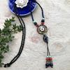 New Forest handmade ceramic necklace, women's retro versatile sweater chain simple long accessories pendant