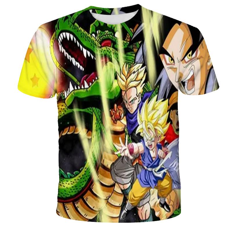 Camiseta de Dragon Ball para Niños Tops Camiseta Figuras de Anime Son Goku Super Saiyan Camiseta Camisetas para Niños Ropa para Niños Verano Manga Corta