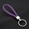 Unisex DIY PU Leather Braided Keychain Woven Rope Pendant Key Ring for Car Bag