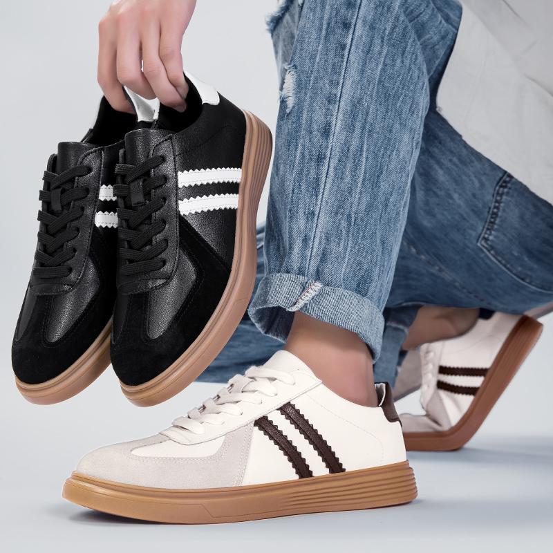 Fashion Fashion Male Casual Footwear 2025 New Anti-slip Tenis Masculino Lace Up Skateboard Shoe Genuine Leather Classic Outdoor Sneakers